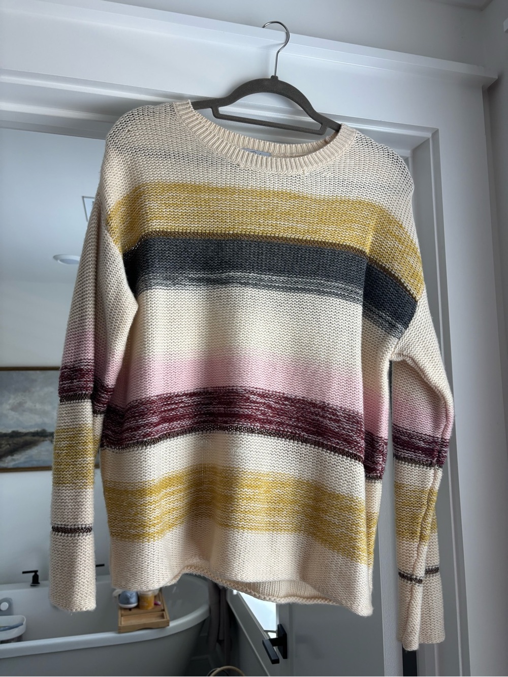 Rails Cream Multicolor Striped Crewneck Sweater